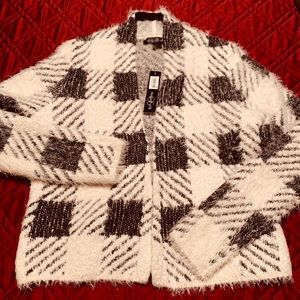 August Silk Women's Fuzz Knit Cardigan Sweater